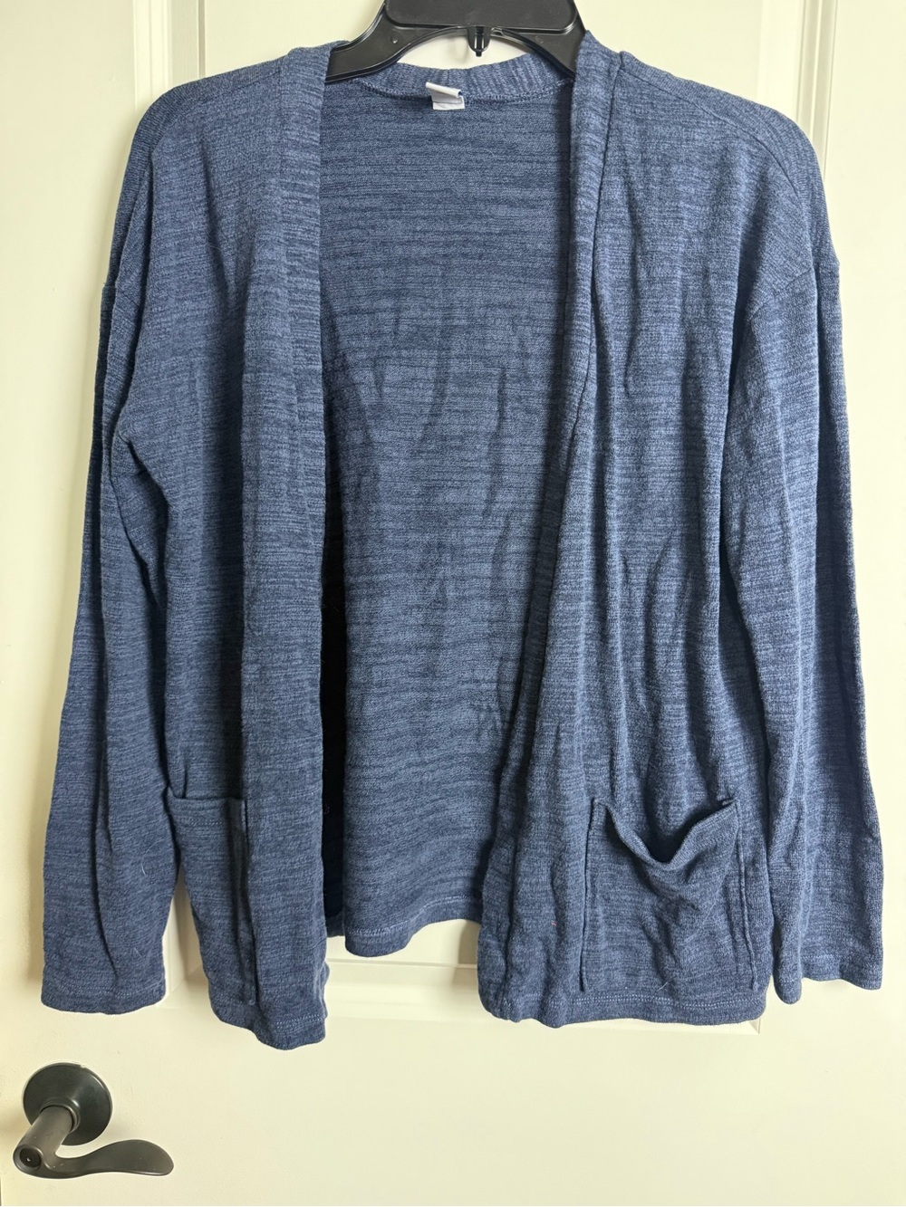 Old Navy Men's Heathered Navy Open-Front Cardigan